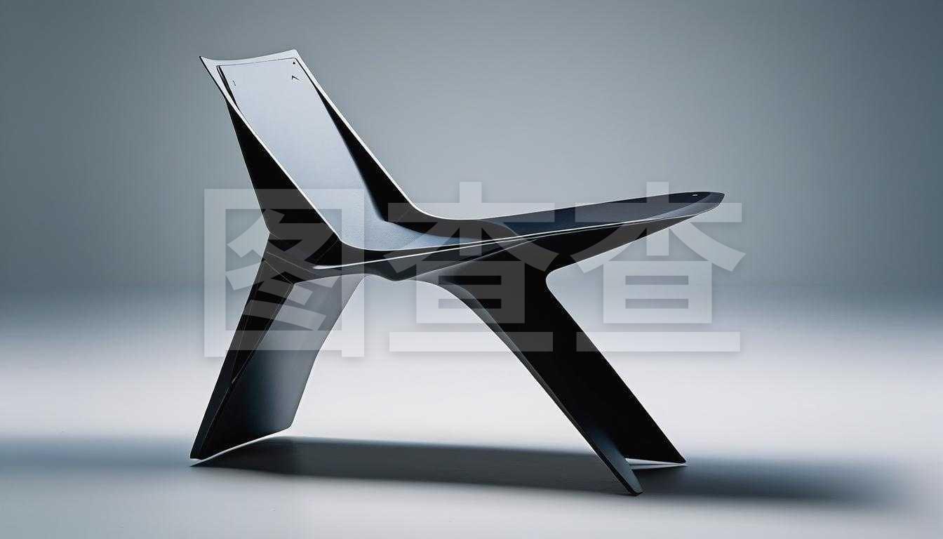 現(xiàn)代椅設(shè)計靈感來自F-117夜鷹戰(zhàn)斗機,由扎哈·哈迪德設(shè)計,產(chǎn)品圖片攝影。